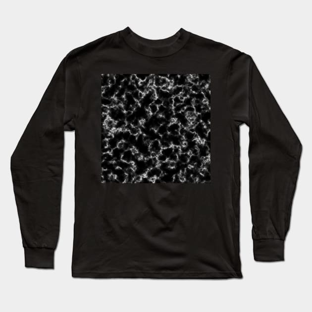 Black Marble Pattern Long Sleeve T-Shirt by BiscuitSnack